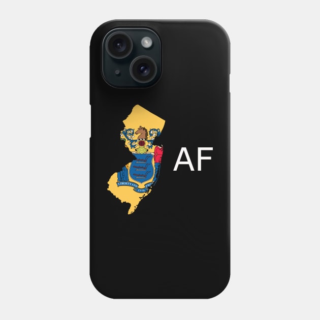 New Jersey Flag State Outline AF (white) Phone Case by Big Term Designs