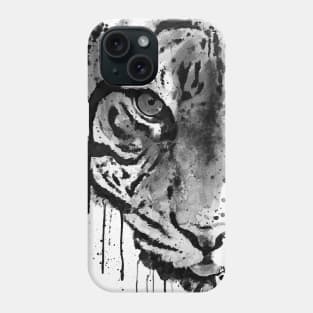 Black And White Half Faced Tiger Phone Case