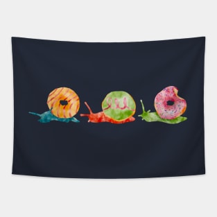 Tropical Donut Snails Watercolor Tapestry