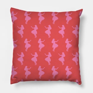 Hula Girl Pink Red Pillow