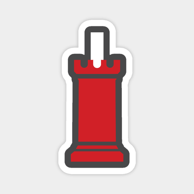 Red Rook Rising Magnet by PunTee