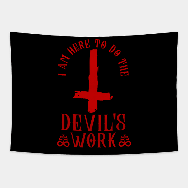 Devils Work I Inverted Cross I Satanic  design Tapestry by biNutz