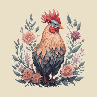 Floral Rooster 1 T-Shirt