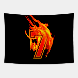 Burning Hot Sports Letter 7 Tapestry