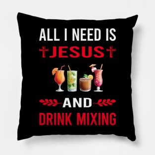 I Need Jesus And Drink Mixing Mixologist Mixology Cocktail Bartending Bartender Pillow