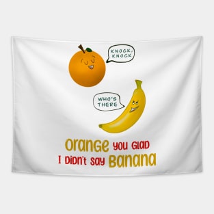 Knock Knock - Orange Banana Full Dad Joke Tapestry