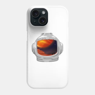 Space Helmet Red Planet Reflection Phone Case