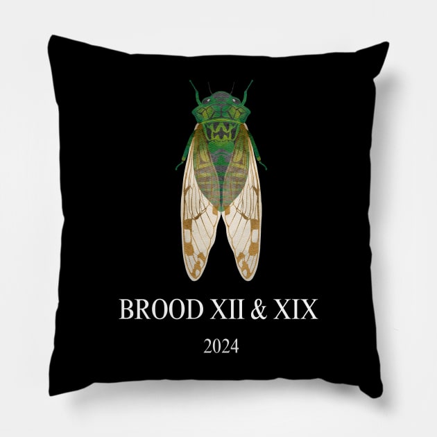 Cicada Brood XIII & XIX 2024 Pillow by Dylante