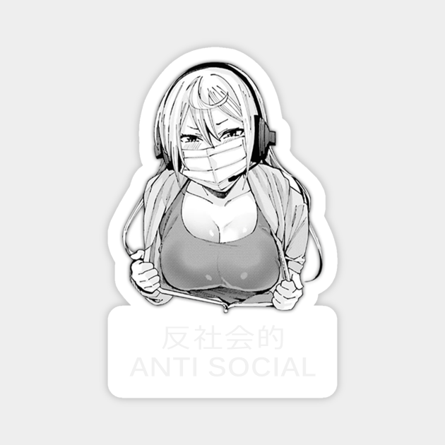 Anti Social Waifu Anime Otaku Japanese Art Text Vaporwave - Waifu Material - Magnet | TeePublic Anti Social Waifu Anime Otaku Japanese Art Text Vaporwave - Waifu Material - Magnet | TeePublic