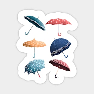 Fun Umbrellas Pattern - Pastel Retro Magnet