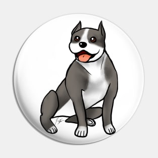 Dog - American Staffordshire Terrier - Gray and White Pin