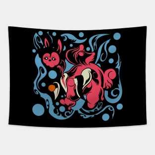 winged rabbit cartoon Tapestry