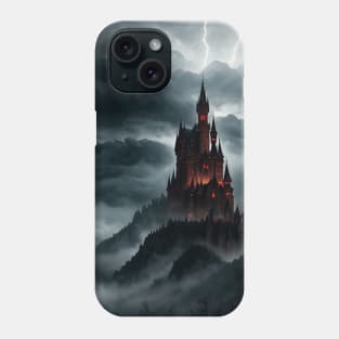 Spooky Castle Render with Lightning Flashing Above Phone Case