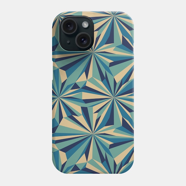 Retro Abstract Blue Geometry Phone Case by Carolina Díaz