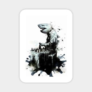 Shark Playing Chess Magnet