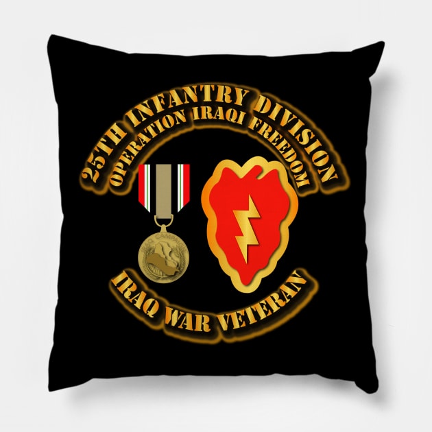 Iraq War Vet - 25th ID - Iraq Freedom w ICM Medal Pillow by twix123844
