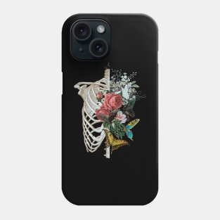 ribcage and flowers Phone Case