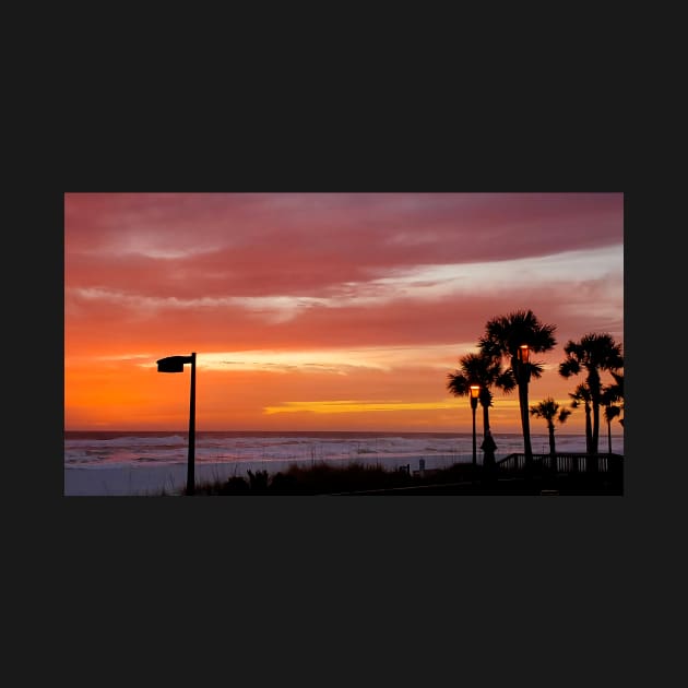 Multicolor Sunset in Palm Trees in Panama City Beach Florida by SeaChangeDesign