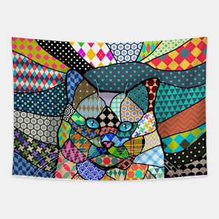 Multicolor Patterns Cat 691 Tapestry