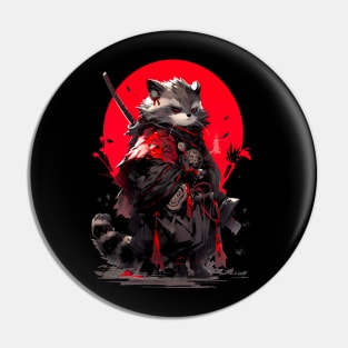 Samurai raccoon Pin