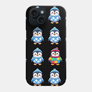 Autism Awareness Puzzle Penguin Party Pattern Phone Case