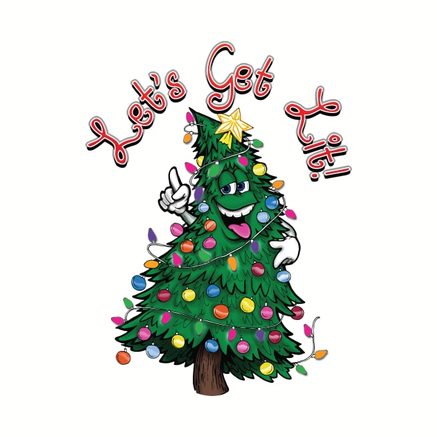 Lit Christmas Tree by Jay's Tees