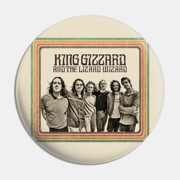 Retro Vintage King Gizzard And The Lizard Wizard Pin by LEMESGAKPROVE