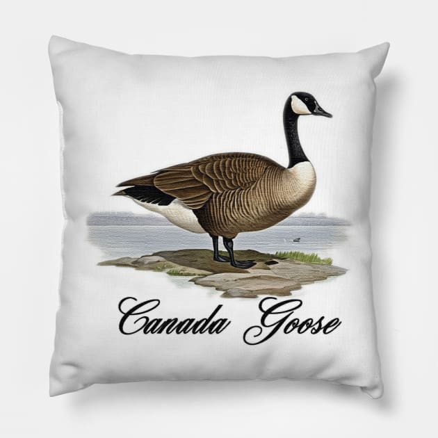 Canada Goose standing on an island Pillow by JnS Merch Store