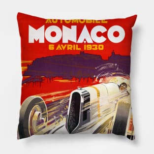 Vintage Travel Poster Monaco Grand Prix Pillow