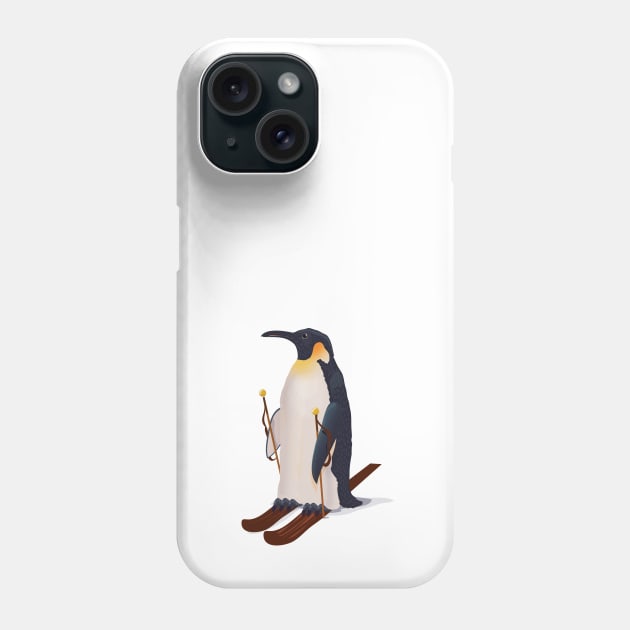 Skiing Penguin Phone Case by nickemporium1