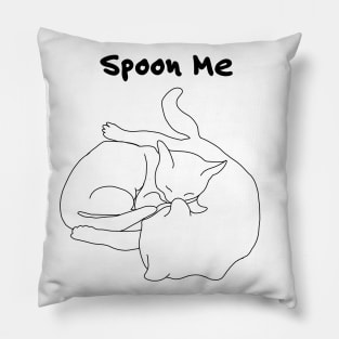 Spoon Me - Simple Cat Doodle Pillow