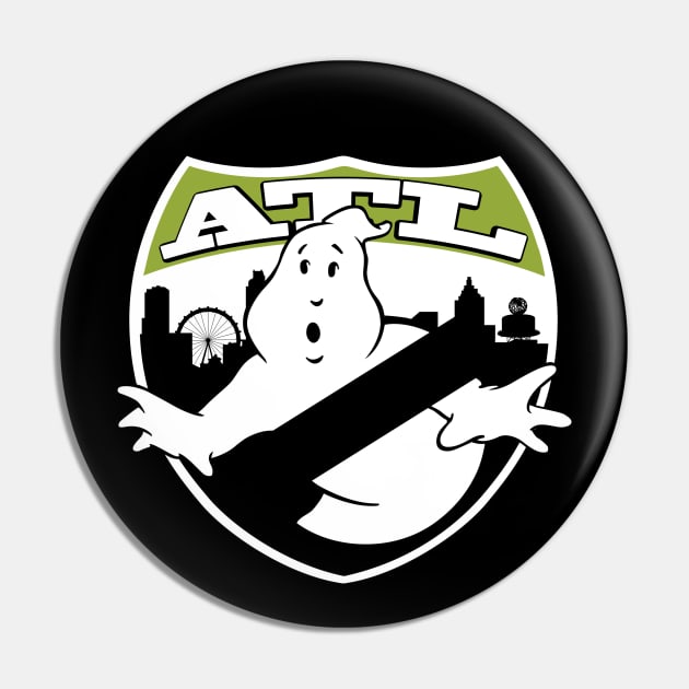 ATL Ghostbusters Stylized, Dark Transparent + Green Pin by ATLGhostbusters