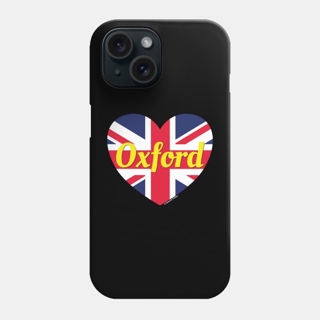 Oxford England UK British Flag Heart Phone Case by DPattonPD