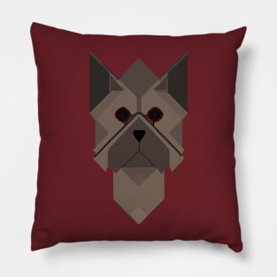 Geometric Akbash Dog Minimal Stencil Artwork Pillow