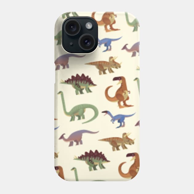 Dinosaurs illustrations pattern, prehistoric animal pattern Phone Case by YOONUX