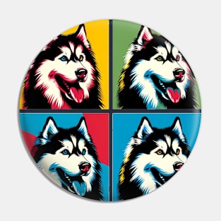 Siberian Husky Pop Art - Dog Lover Gifts Pin