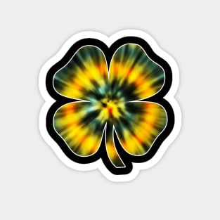 Sparkle Tie Dye Irish Shamrock Lucky Four-leaf Clover St Patrick's Day Magnet