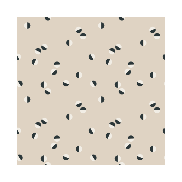 Scattered Dots Minimalist Geometric Pattern - Sand and Ocean by Charredsky