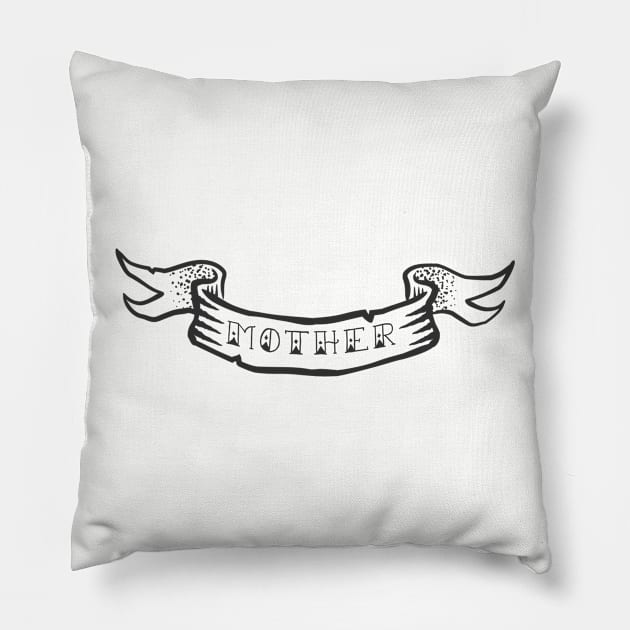 "Mother" Tattoo-Style Pillow by mike11209