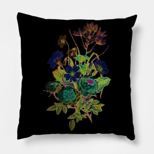 Black Panther Art - Glowing Flowers in the Dark 4 Pillow