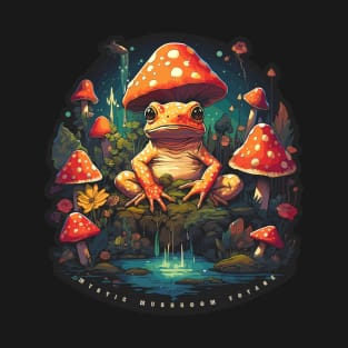Mystical Mushroom Voyages: Frog in Psychedelic Wonderland T-Shirt