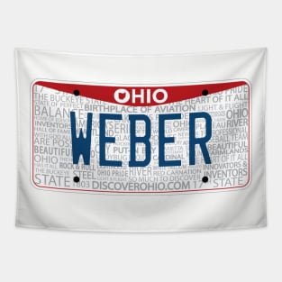 State of Ohio custom Weber vanity license plate Tapestry