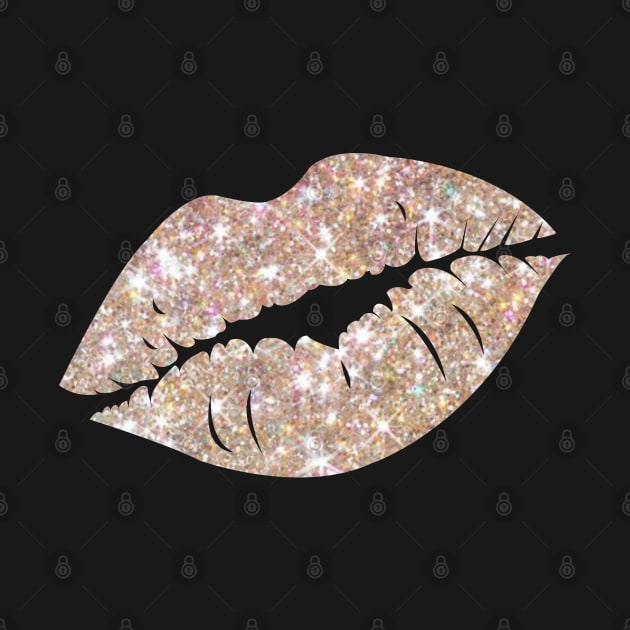 White Gold Faux Glitter Lips by Felicity-K