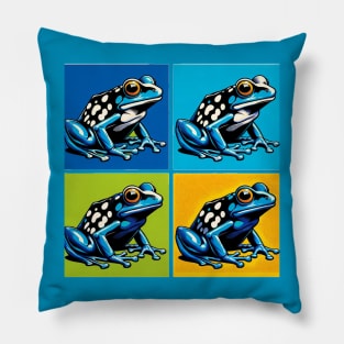 Blue Arrow Frog Pop Art - Cool Frog Pillow