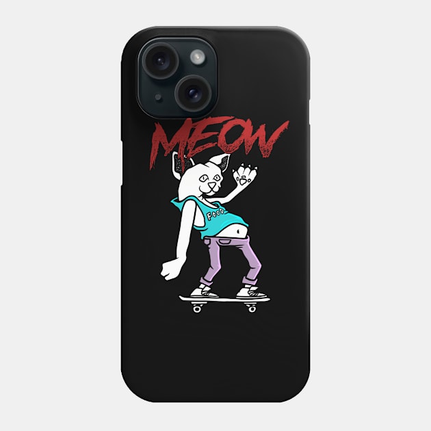 Meow Phone Case by Rhotacism Illustration