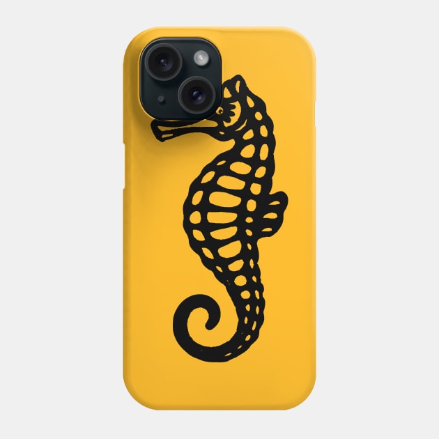 Black Sea Horse Phone Case by dalyndigaital2@gmail.com