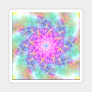 Glowing Lights Colorful Spiral Bright Mandala Abstract Art Magnet