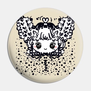 whimsical cute girl illustration Pin