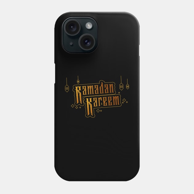 ramadan kareem gold with grain effect custom lettering background Phone Case by fandi.creations