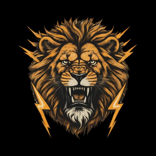 Powerful Roaring Lion Digital Art by RK New Fashion 